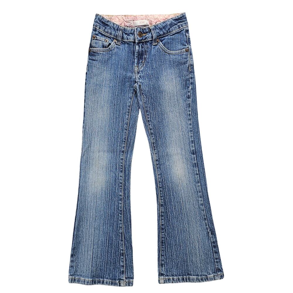 Levis 517 Stretch Flare Jeans Girls Size 8 Adjustable Waist SMALL FLAW SEE PHOTO